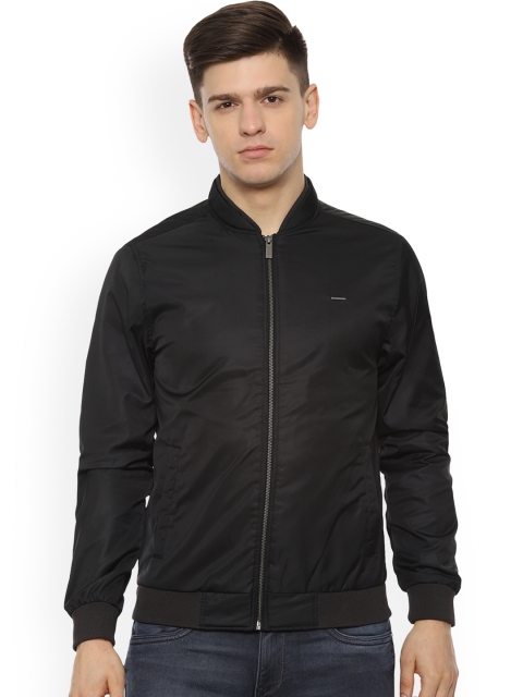 Van Heusen Men Black Solid Padded Jacket