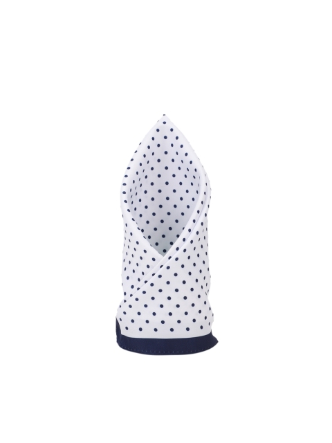 Peter England Men White & Blue Printed Pocket Square