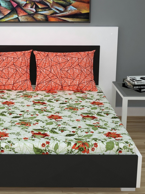 Divine Casa Green & Orange Floral 144 TC Cotton 1 King Bedsheet with 2 Pillow Covers
Divine Casa Green & Orange Floral 144 TC Cotton 1 King Bedsheet with 2 Pillow Covers