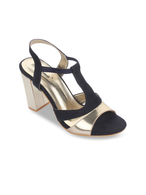 Bruno Manetti Women Gold-Toned & Black Colourblocked Heels
Bruno Manetti Women Gold-Toned & Black Colourblocked Heels