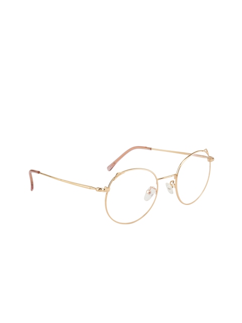 Ted Smith Unisex Gold-Toned Solid Full Rim Round Frames TS-280_C4