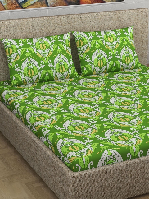 Divine Casa Green & White Abstract 180 TC Cotton 1 King Bedsheet with 2 Pillow Covers
Divine Casa Green & White Abstract 180 TC Cotton 1 King Bedsheet with 2 Pillow Covers