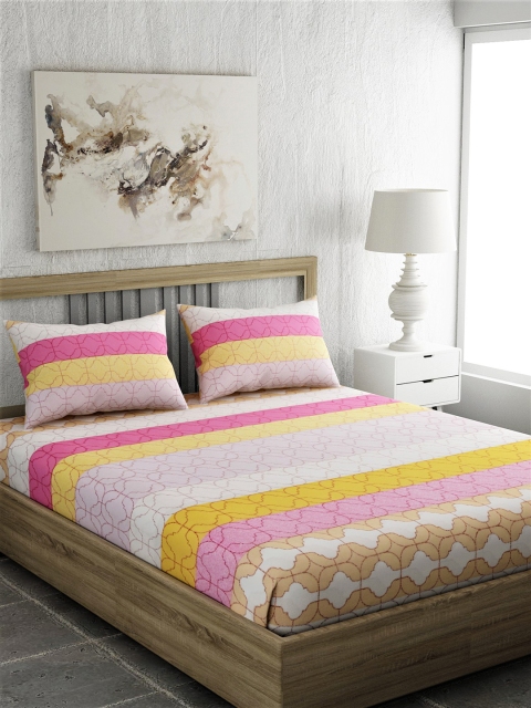 EverHOME Pink & White Ethnic Motifs 210 TC Cotton 1 Queen Bedsheet with 2 Pillow Covers
EverHOME Pink & White Ethnic Motifs 210 TC Cotton 1 Queen Bedsheet with 2 Pillow Covers