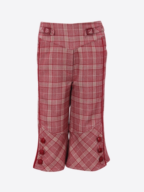CUTECUMBER Girls Red & White Smart Regular Fit Checked Culottes