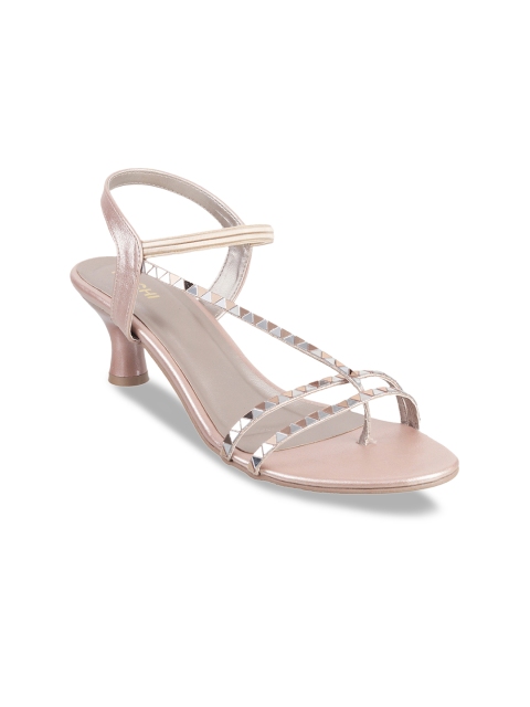 Mochi Women Beige Solid Heels