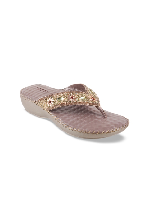 Metro Women Beige Embellished Heels
