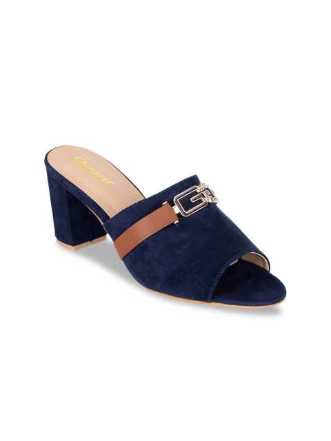 Sherrif Shoes Women Navy Blue Solid Sandals