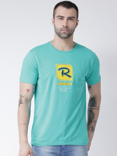 Rex Straut Jeans Men Green Printed Round Neck T-shirt