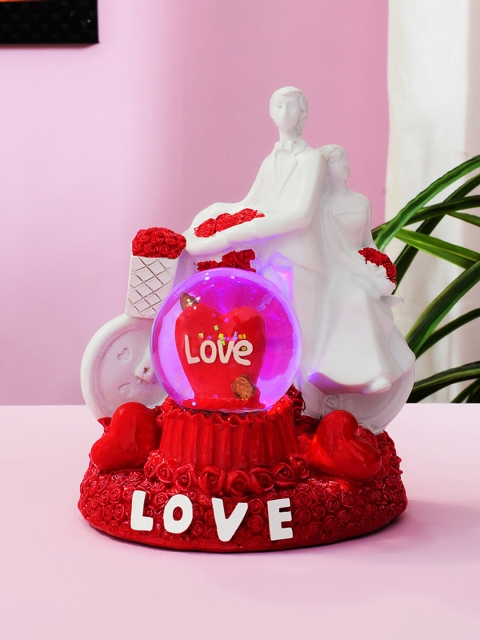 Archies Red & White Polyresin Love Couple Showpiece