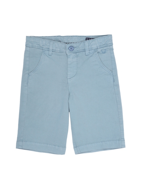 Allen Solly Junior Boys Blue Solid Regular Fit Regular Shorts