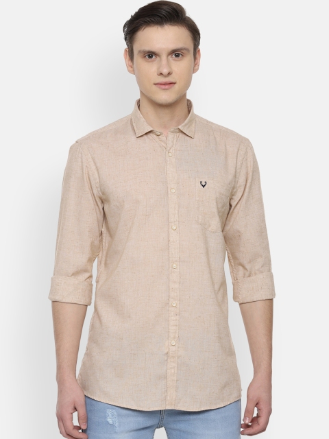Solly Jeans Co. Men Beige Regular Fit Solid Casual Shirt