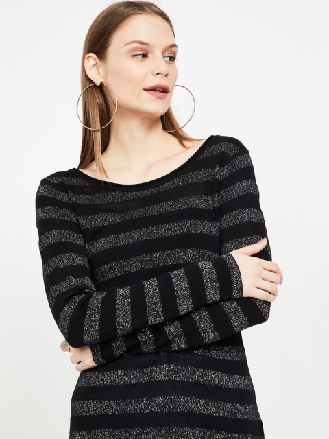 Bossini Women Black Striped Top
