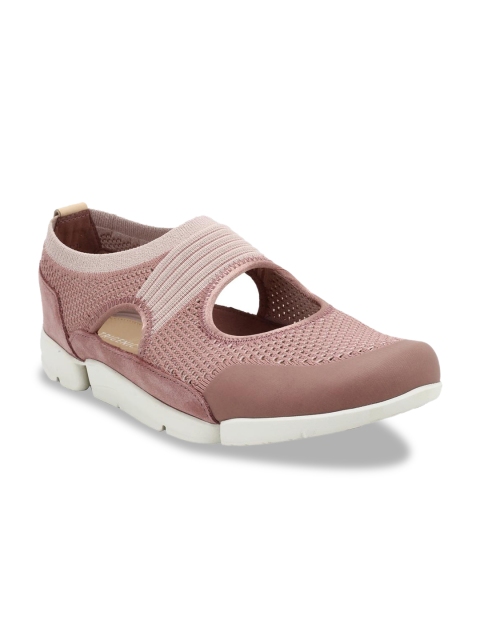 Clarks Women Mauve Slip-On Sneakers