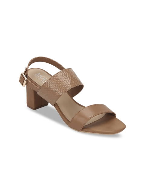 Mode by Red Tape Women Beige Sankeskin Textured Heels