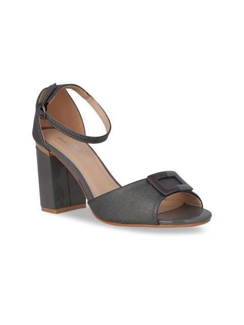 pelle albero Women Gunmetal-Toned Solid Heels, Metallic