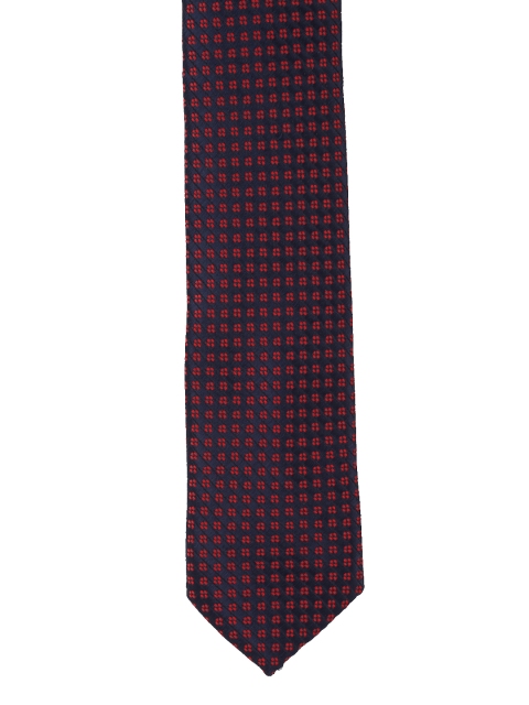 Van Heusen Navy Blue & Red Woven Design Broad Tie