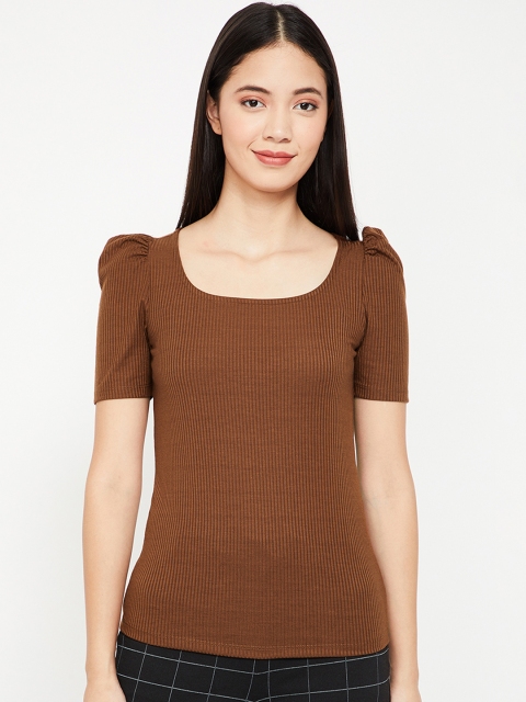 CODE by Lifestyle Women Brown Solid Top