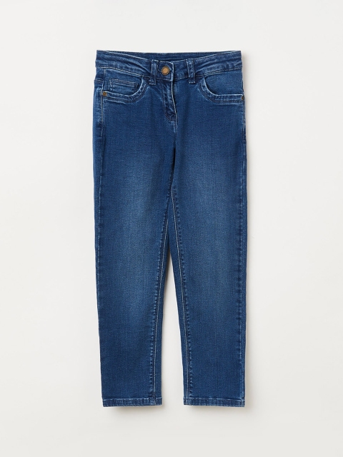 Bossini Girls Navy Blue Slim Fit Mid-Rise Clean Look Jeans