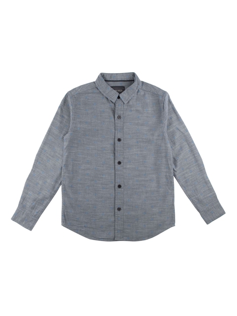 Cherokee Boys Grey Regular Fit Solid Casual Shirt
