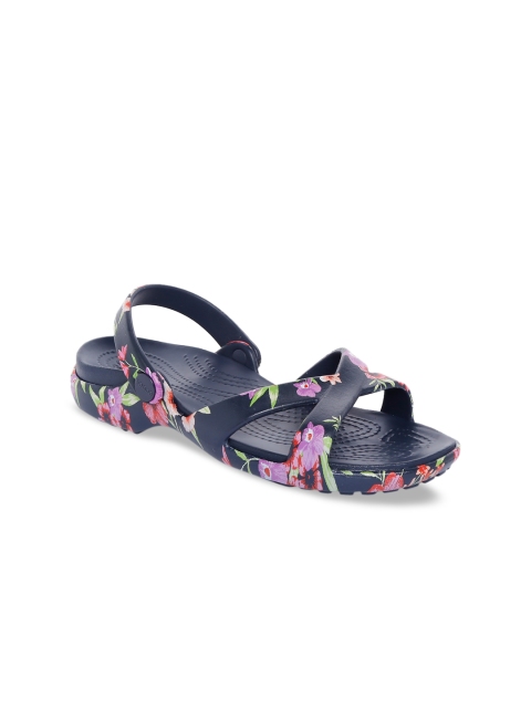Crocs Meleen Women Navy Blue Printed Open Toe Flats