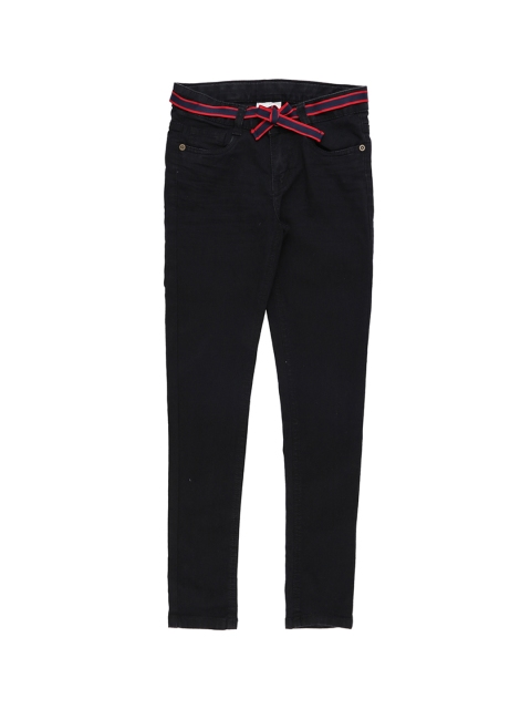 Pantaloons Junior Girls Black Regular Fit Mid-Rise Clean Look Jeans