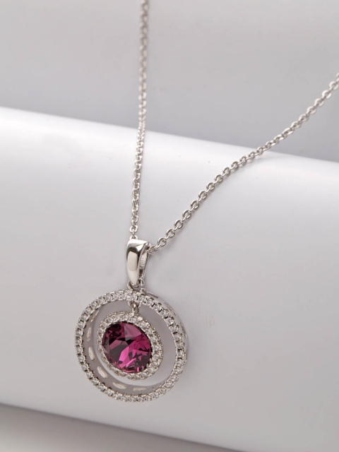 AVANT-GARDE PARIS Women Rhodium Plated Purple Swarovski Dual Circle Pendant with Chain, Silver
AVANT-GARDE PARIS Women Rhodium Plated Purple Swarovski Dual Circle Pendant with Chain, Silver