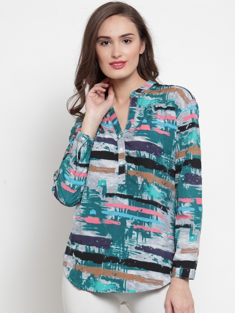Purple State Women Multicoloured Printed Shirt Style Top, Multi