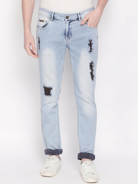 BOLTS and BARRELS Men Blue Slim Fit Low-Rise Mildly Distressed Jeans