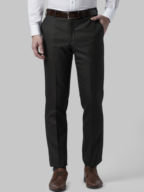 Park Avenue Men Black Regular Fit Solid Formal Trousers