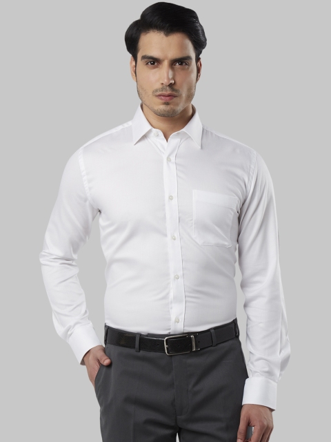 Raymond Men White Regular Fit Self Design Formal Shirt
