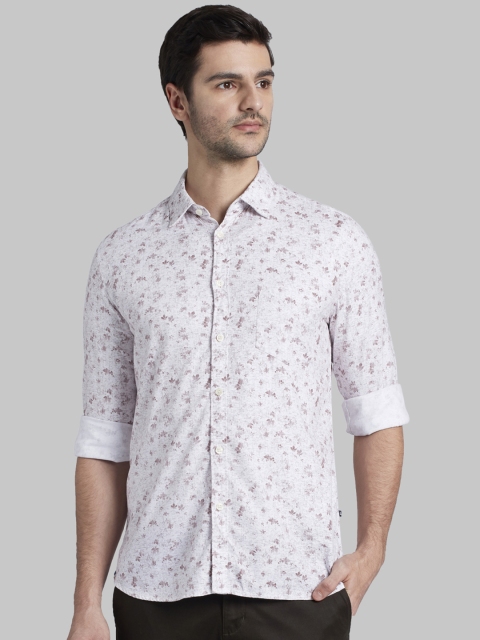 Parx Men Red & White Slim Fit Printed Casual Shirt
