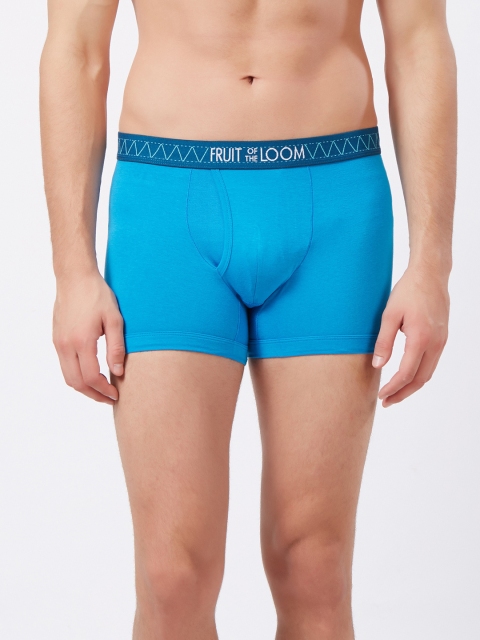 Fruit of the loom Men Blue Solid Trunks MTR12-A1S2