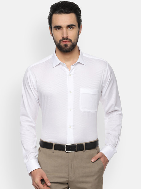 Van Heusen Men White Boxy Self Design Formal Shirt 
Van Heusen Men White Boxy Self Design Formal Shirt