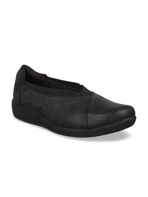 Clarks Women Black Slip-On Sneakers