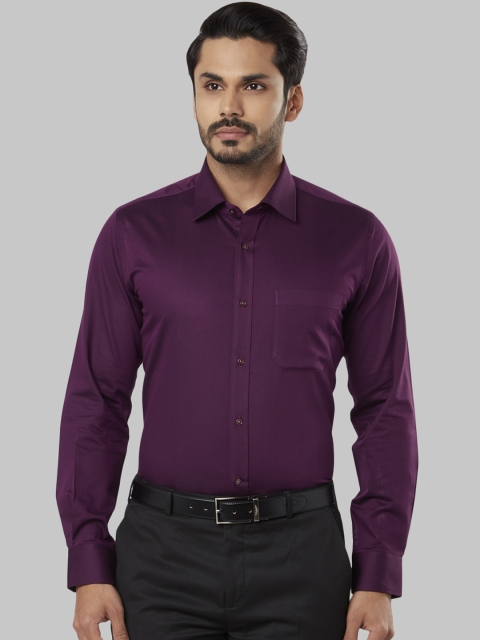Raymond Men Purple Regular Fit Solid Formal Shirt