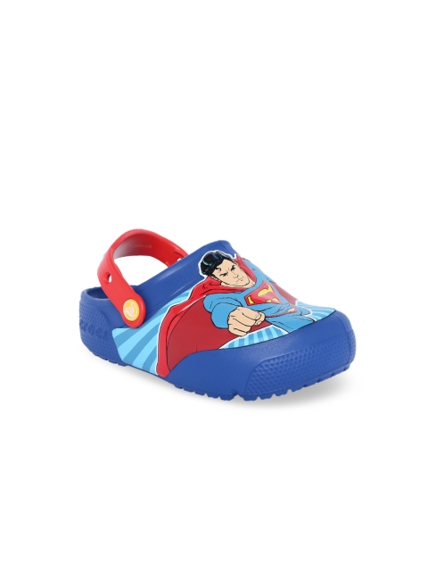 Crocs Funlab Boys Blue Red Superman Printed Clogs