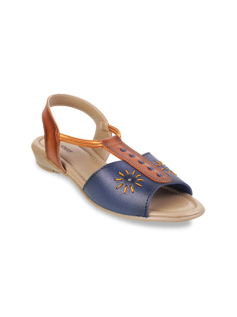 WALKWAY Women Blue & Brown Colourblocked Heels 
WALKWAY Women Blue & Brown Colourblocked Heels