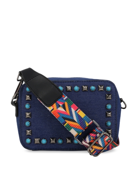 Satchel Bags Blue Solid Sling Bag