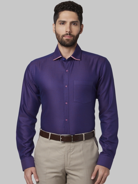Park Avenue Men Purple Slim Fit Self Design Formal Shirt