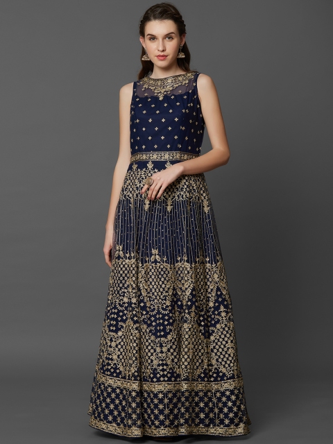 Mitera Women Navy Blue Maxi Dress