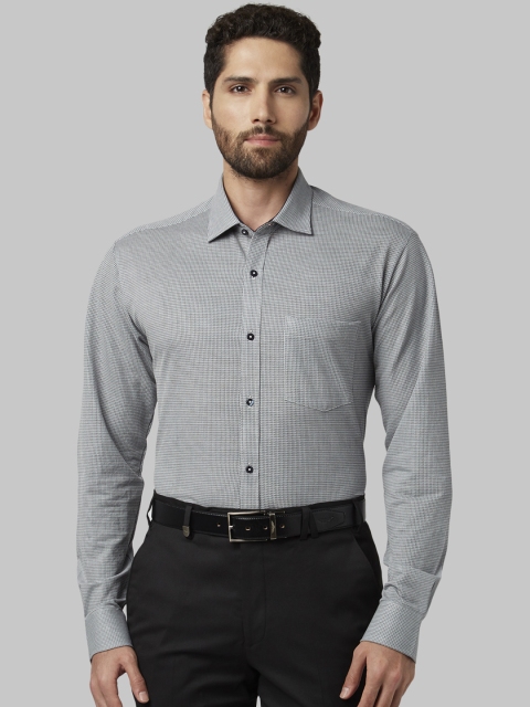 Park Avenue Men Grey Slim Fit Printed Formal Shirt