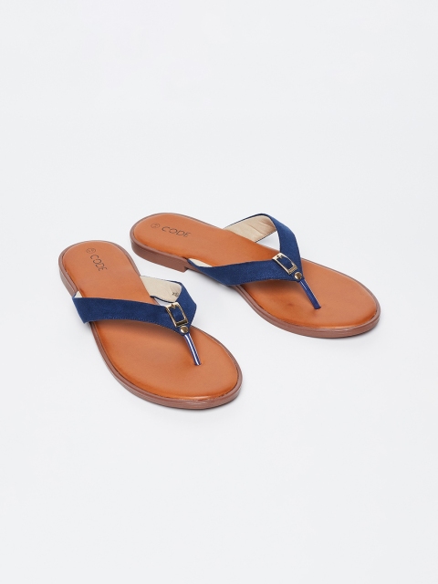 CODE by Lifestyle Women Navy Blue Solid Open Toe Flats