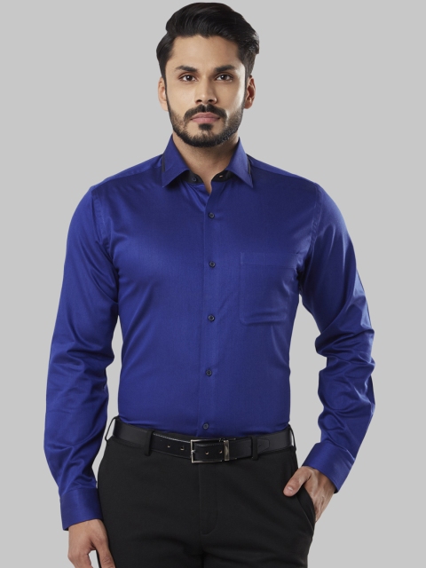 Raymond Men Blue Slim Fit Solid Formal Shirt