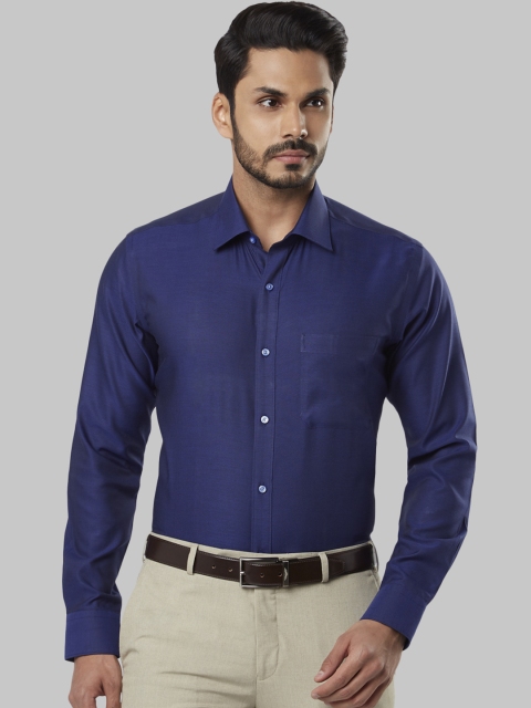 Raymond Men Blue Regular Fit Solid Formal Shirt