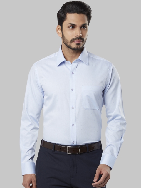 Raymond Men Blue Regular Fit Self Design Formal Shirt