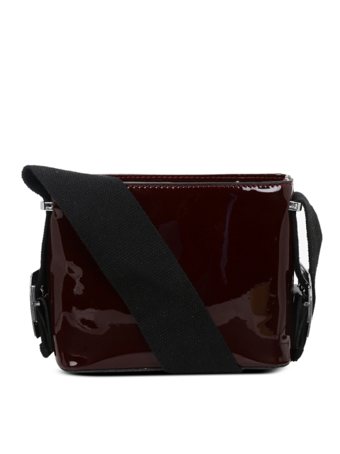 Satchel Bags Women Maroon Solid Sling Bag