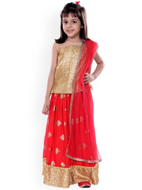 naughty ninos Girls Gold-Toned & Gold-Toned Embellished Ready to Wear Pattu Pavadai with Dupatta
naughty ninos Girls Gold-Toned & Gold-Toned Embellished Ready to Wear Pattu Pavadai with Dupatta