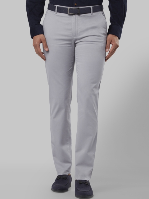 Raymond Men Grey Slim Fit Solid Formal Trousers