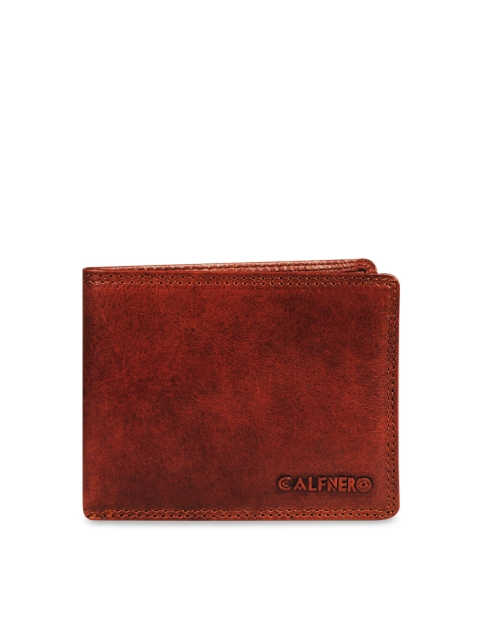 CALFNERO Men Brown Solid Two Fold Wallet