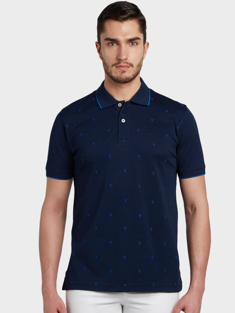 ColorPlus Men Navy Blue Embroidered Polo Collar T-shirt 
ColorPlus Men Navy Blue Embroidered Polo Collar T-shirt
